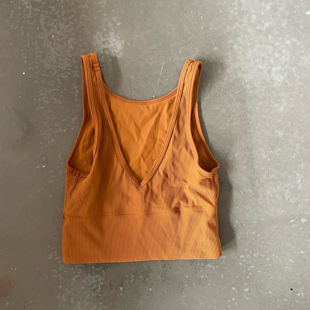 Orange Ribbed Tank Top, reversible front and back.